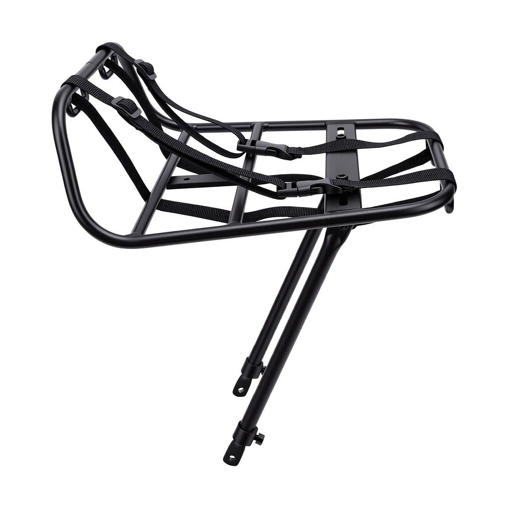 Bike Front Rack Aluminum Alloy Black Adjustable Support Column Bike Front Shelf for Commuting Traveling
