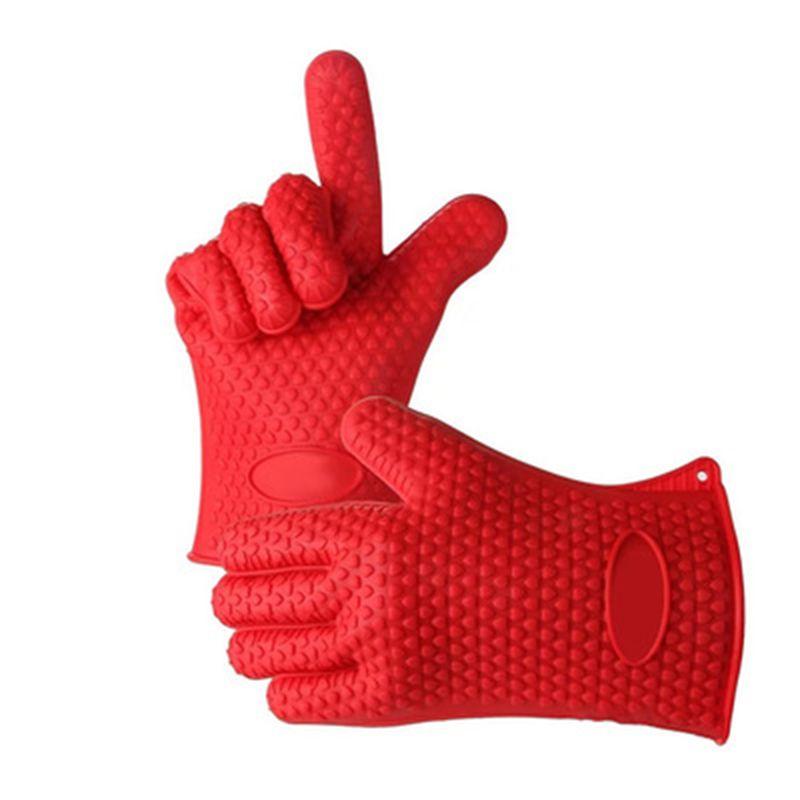 Red Silicone Glove For Cooking With Non-toxic And Safe Insulation**