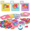 Montessori Desktop Puzzle Toys Kids Battle Table Game Tangram Math Toys Building Blocks Board Color Shape Training For Kids Gift