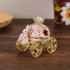 Retro Rabbit Carriage Jewelry Storage Box, Handmade Oil Dropper Pendant, Carriage Ring Box