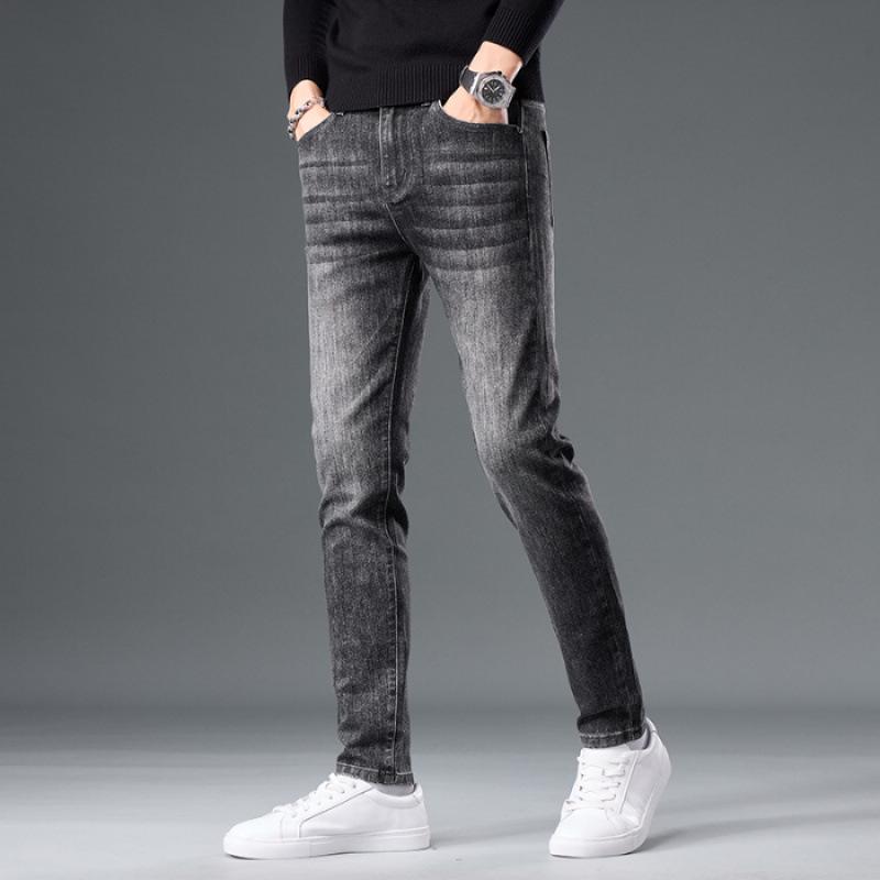 JYL Spring and Autumn New Retro Jeans Men's Narrow Elastic Pants