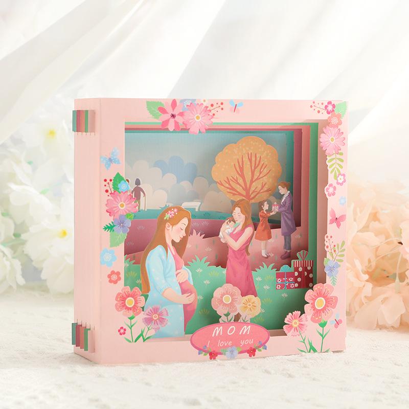 3D Pop-up Greeting Card for Mother's & Women's Day - Creative Paper Carving Thank You & Blessing Card