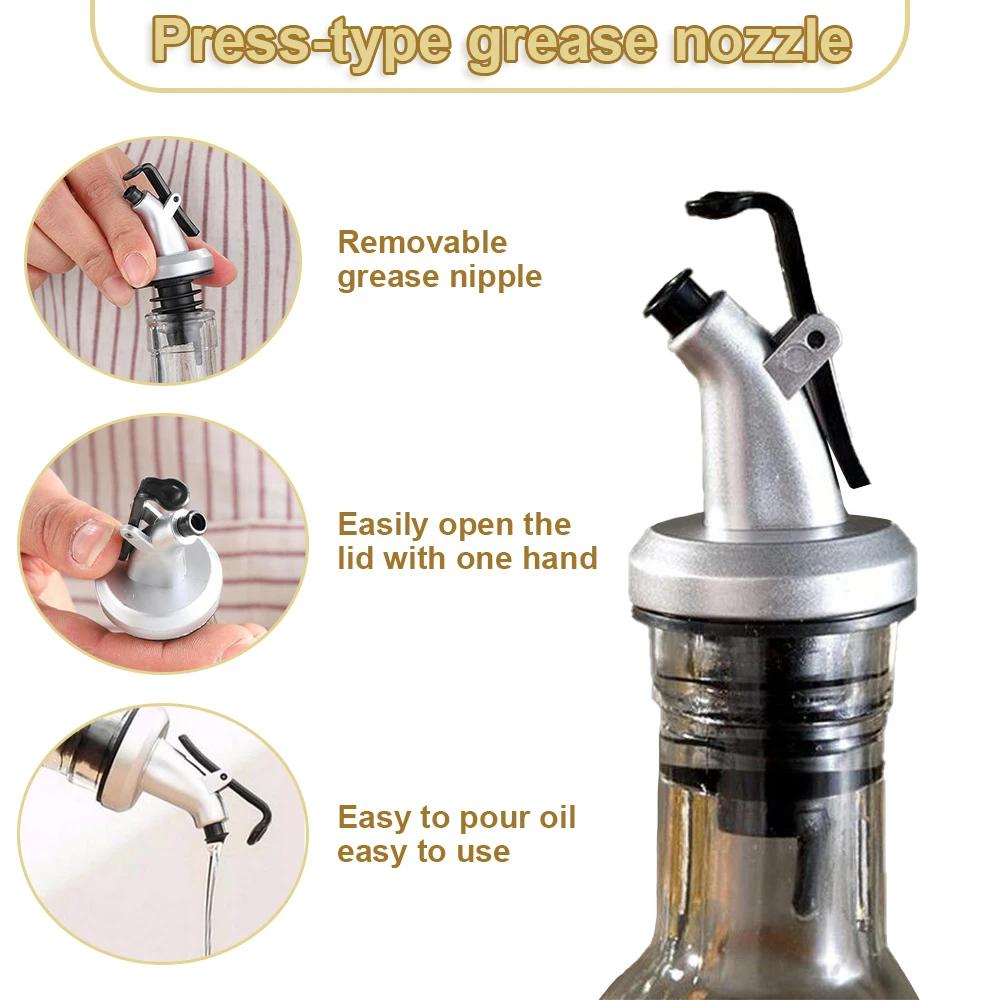 Oil Bottle Stopper Cap Dispenser Sprayer Lock Wine Pourer Sauce Nozzle Liquor Leak-Proof Plug Bottle Stopper Kitchen Tool
