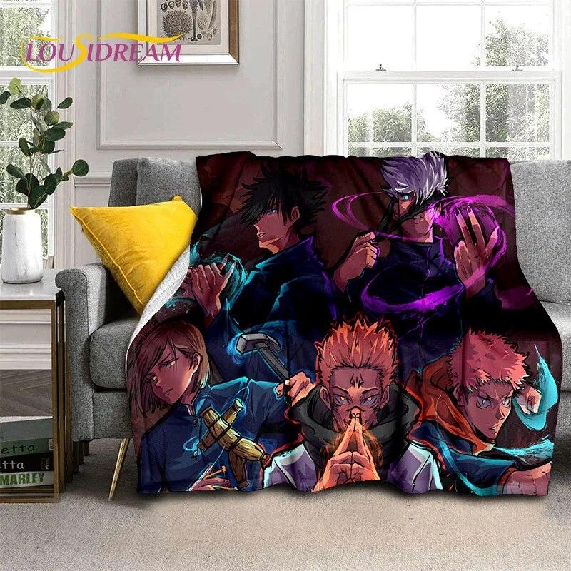 Anime Jujutsu Kaisen Itadori Yuji 3D Blanket,Soft Throw Blanket for Home Bedroom Bed Sofa Picnic Travel Office Cover Blanket Kid
