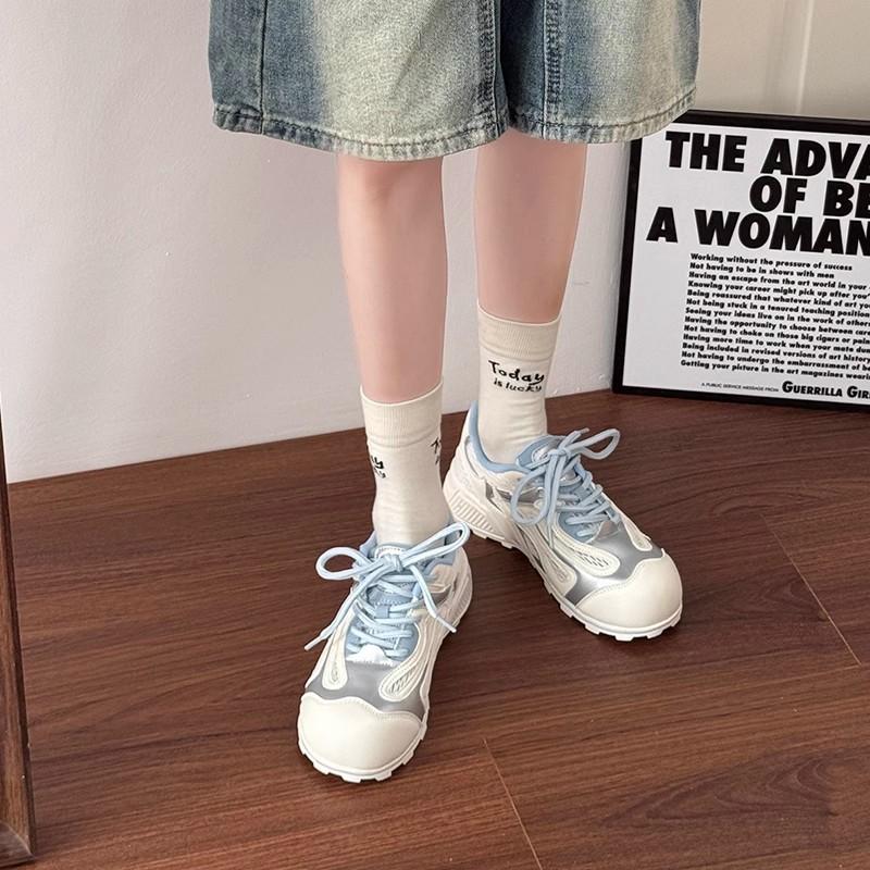 Thick-soled Women's New Big-headed Shoes, Light and Soft-soled Casual Sports Shoes, Mesh Breathable