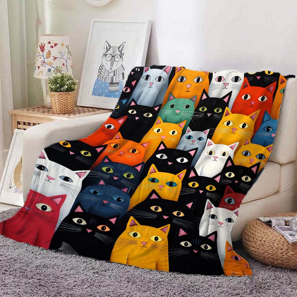 Pătură canapea pisică personalizată: Flanel gros cu imprimeu digital