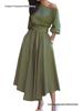 Spring Women's Elegant One-Shoulder Dress with Cinched Waist