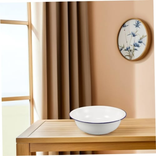 EXQUIMEUBLE Enamel Footbath, Portable Foot Bath, Enamel Bathtub, Wash Basin