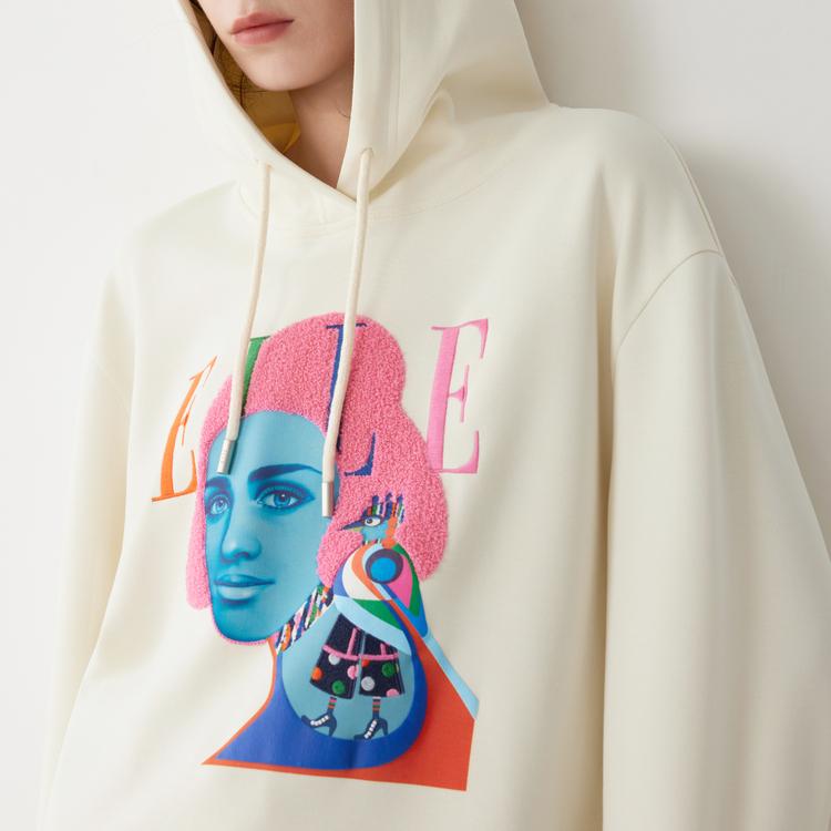 ELLE French Fashion Design Hooded Casual Long Sleeve Sweatshirt Women sweatshirt L8AWH157
