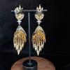 Hot-Selling Fashion Light Luxury Earrings, Multi-Color Diamond Leaf Earrings, Elegant Design Banquet Earrings