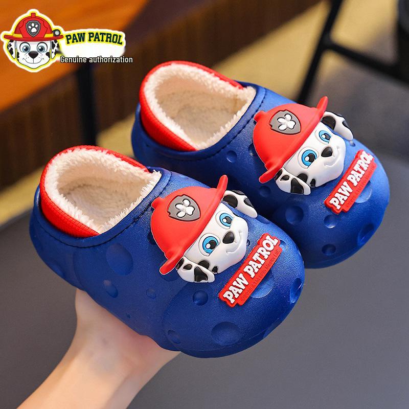 Paw Patrol Kids' Winter Waterproof Cotton Slippers: Cute, Anti-Slip, Closed-Toe Shoes for Boys & Girls