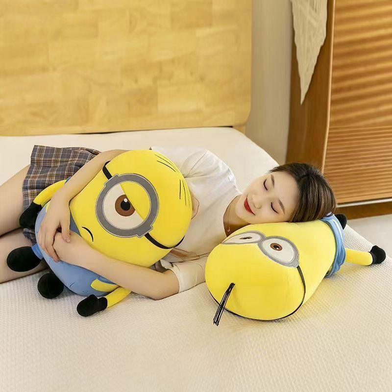 Cartoon Character Yellow Monster Plush Toys Large Throw Pillow Doll Soft Stuff Room Deocr Plushie For Birthday Gift