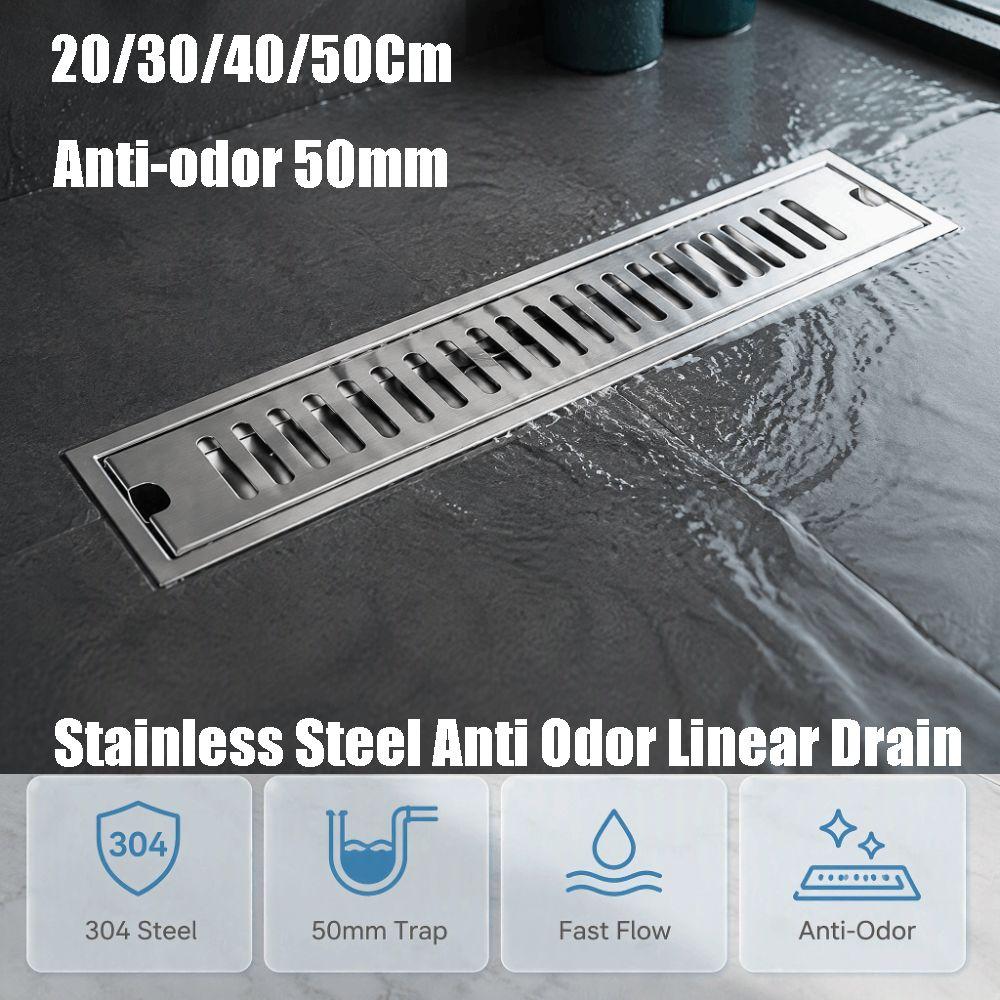 20/30/40/50Cm Linear Shower Drain Stainless Steel Anti Odor Linear Drain Villa Wet Area Decoration