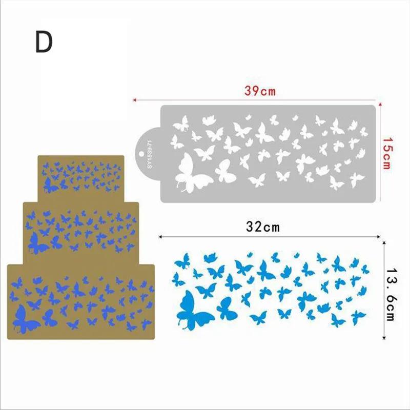 DIY Style Plastic Sugar Sieve Mold Fondant Printing Stencil Hollow Wedding Cake Stencil Edge Decoration Template Baking Tools