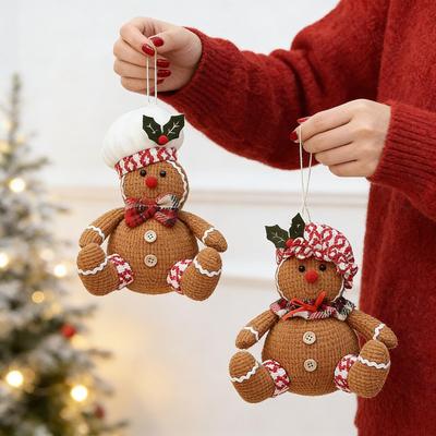 Cross-border Gingerbread Man Couple Pendant Ornaments - Christmas Window Decoration