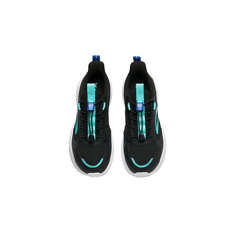 Anta UFO Shock Absorbing Breathable Wear Resistant Non Slip Low Top Kids Running Shoes Kids Running Shoes Black Green A312235514-1
