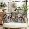 2pcs  Funny Happy Goat 2D Print Throw Pillow Covers Home Decor Cushion Cases for Sofa Bedroom Living Room Cushion Cover