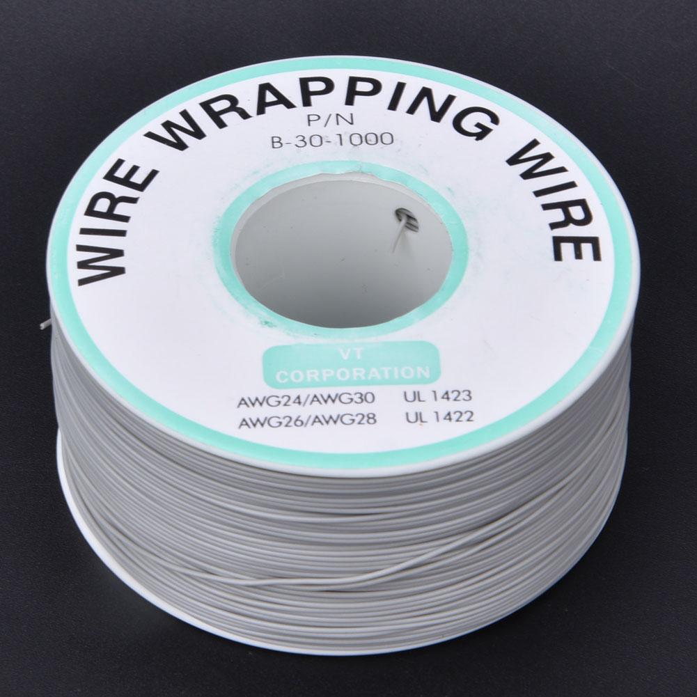 Gray OK Wire Printed Circuit Board Repairing Tin Plated Copper 30AWG Wrapping Jumper Wire 300 Meters