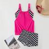 Large Size Women’s Polka Dot Tankini Bathing Suit Two-Piece Modest Swimsuit, Swimwear with Boyshort Bottoms