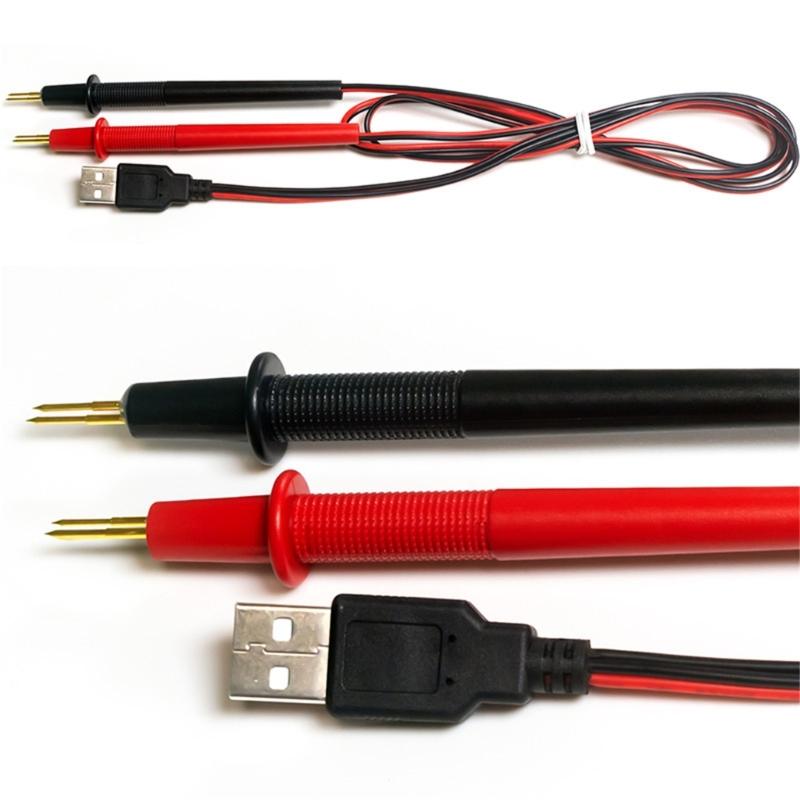 Precisions USB 4 Wire Kelvin Clip Battery Resistance Tester Probe  Plastic Battery Internal Resistance Test Clip 1-100