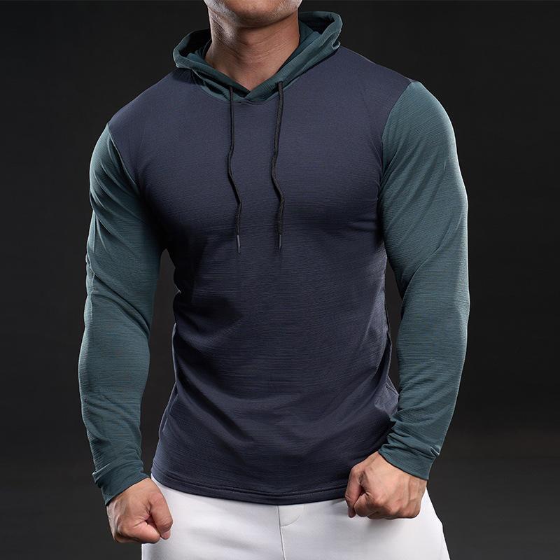 Hooded T-shirt Men's Spring New Casual Sports Base Shirt for Youth Quick-drying Breathable Men's Long-sleeved T-shirt Handsome