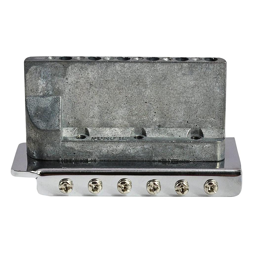 Musiclily 10.5mm String Pitch Short Block Two-Point Support Tremolo Bridge Unit for Squier Strat Guitars, Chrome
