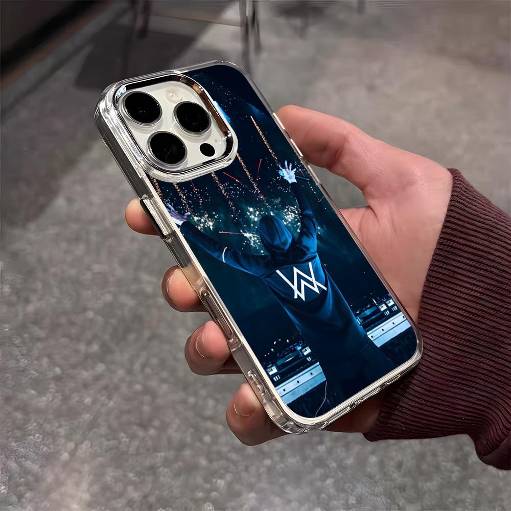 A-Alan Walker DJ Phone Case For IPhone 17 Air 16 E 15 14 13 12 11 Plus Pro Max Electroplated Transparent Soft Shell