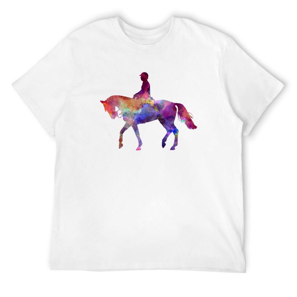 Horse show 02 in watercolor T-Shirt oversizeds graphics men clothings