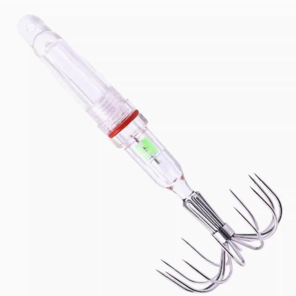 Diamond Shape Fishing Flash Lamp Bass Spoon Fishing Squid Hook Hot LED Lure Light with Hook