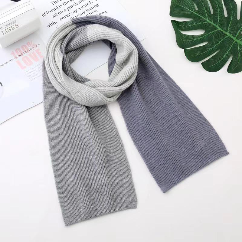 Damen Zweifarbiger Strickwollschal - Herbst/Winter Halswärmer, Koreanischer Stil, Vielseitig & Warm