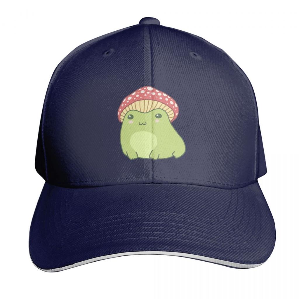 Kawaii Frog with Toadstool Mushroom Hat  Cottagecore Aesthetic Forg  AUnisexita Muscaria Toadstool Lover  Edgy Kid Baseball Cap