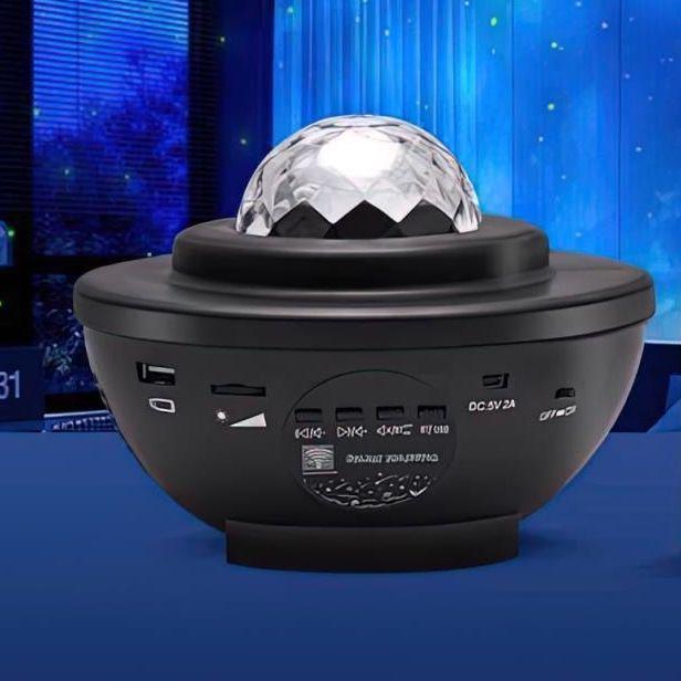 Little Wrist Starry Sky Light Projector: Dreamy Bedside Speaker with Water Ripple Effect for Kids' Rooms