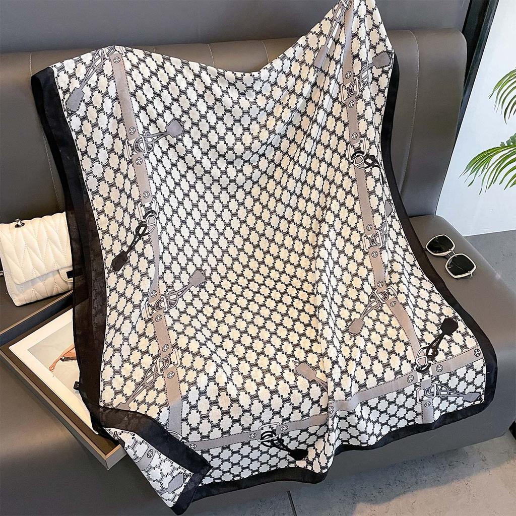 Women Cotton Linen Rose Print Scarf Shawl Hijab Muslim Long Headscarf Scarves Head Wraps Long Female Head Scarf