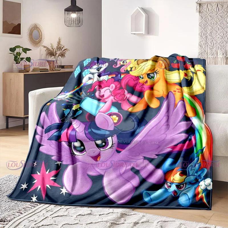 New Arrived Colorful Unicorn Flannel Blanket Gifts for Kids Moon Little Unicorn Print Soft Cozy Lightweight Plush Throw Blanket