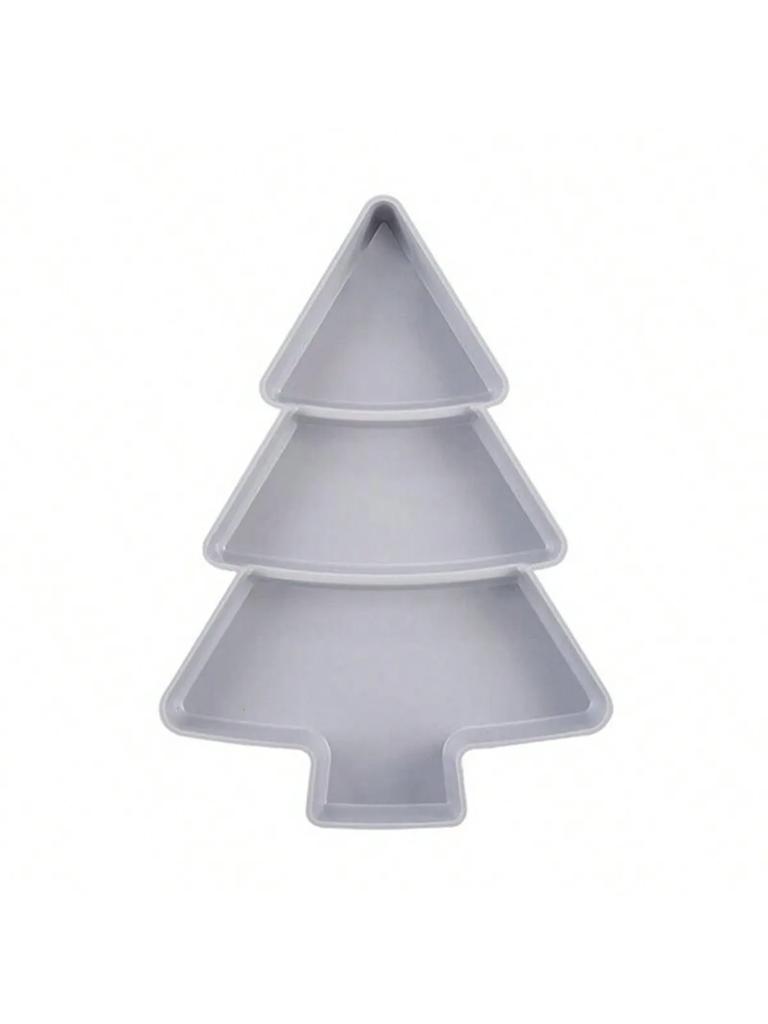 1pc - Creative Christmas Tree Shape Fruit Plate Household Nuts Snacks Plates Portable Dishes Serving Tray For Christmas Party