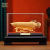 Chinese Flocked Sand Gold Arowana Sculpture