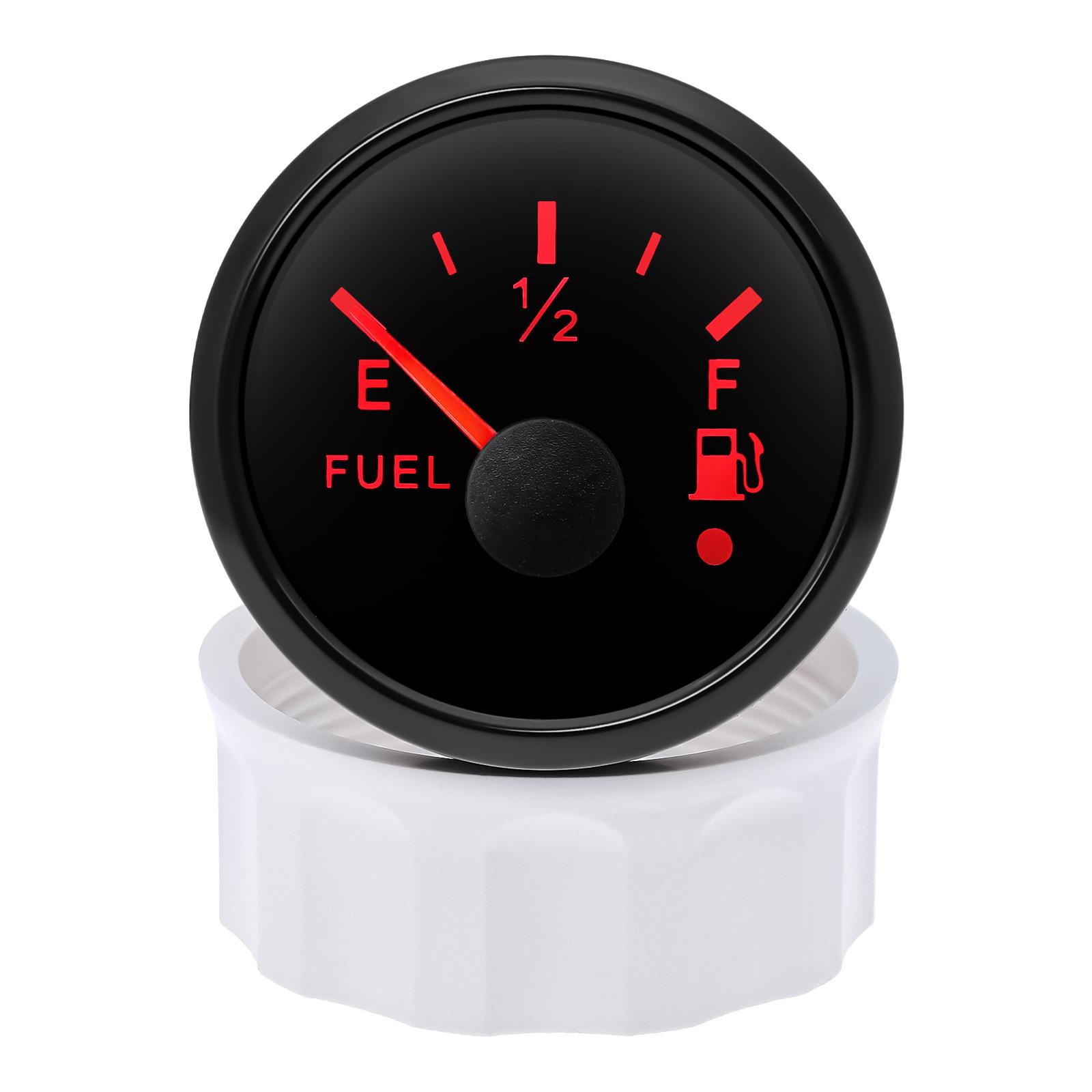 52mm Fuel Level Gauge +100MM-600MM Oil Level Sensor E-F Pointer Digit Gar Fuel Meter Waterproof IP67 with Alarm for Car Marine Fuel Level Gauge