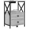 Nightstand 2 pcs Grey Sonoma 40 x 31 x 60 cm Particleboard