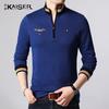 Men's Embroidered Zipper Stand Collar Long Sleeve T-Shirt (KS9217)
