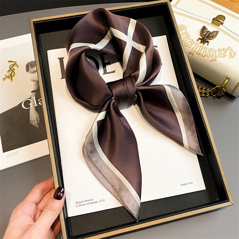 100 % echte Seide, neuer 70 cm langer Naturschal, Damen-Modeschal, Foulard, Bandana, quadratisches Stirnband, Hijab, Pashmina