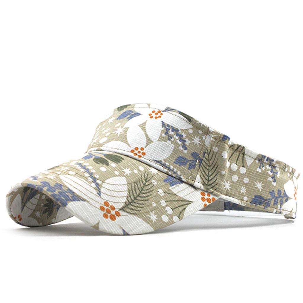 Унисекс Пустая Верхняя Часть Шляпа от Солнца Стирка Холст Козырек Печатный Adjustable