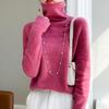 For Autumn and Winter Piled Turtleneck Sweaters Trendy Cut-out Knitted Sweaters for Women and Solid-color Casual Pullovers
