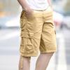 Men's OutdoorLoose Casual Pants Multi-Pocket Solid Color Cargo Shorts
