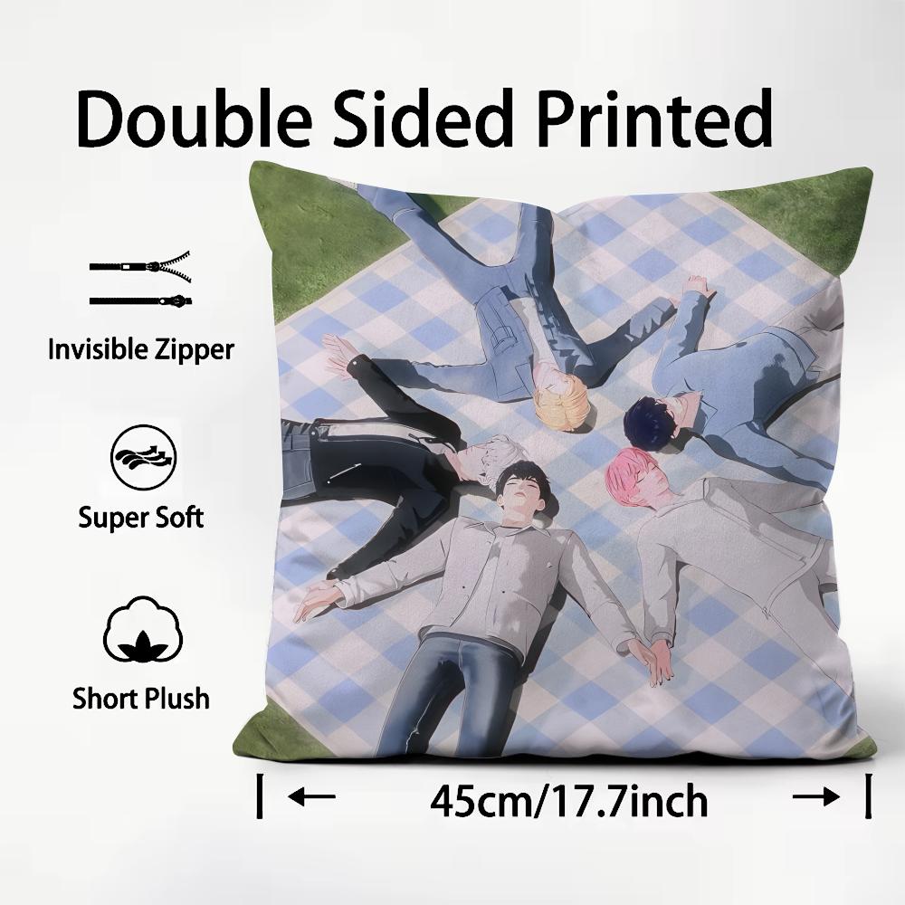 Kpop P-PLAVE Cushion Cover Pattern Printed Pillowcase for Living Room Sofa Cushion Cover & Bedroom Decor
