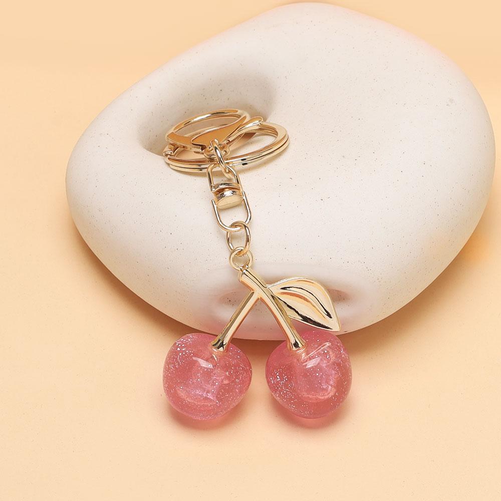 Fashion Delicious Red Cherry Breloc Summer Fruits Cireșe Pandantiv Breloc Pentru Femei Bărbați Bijuterii Geantă Accesorii Cadou