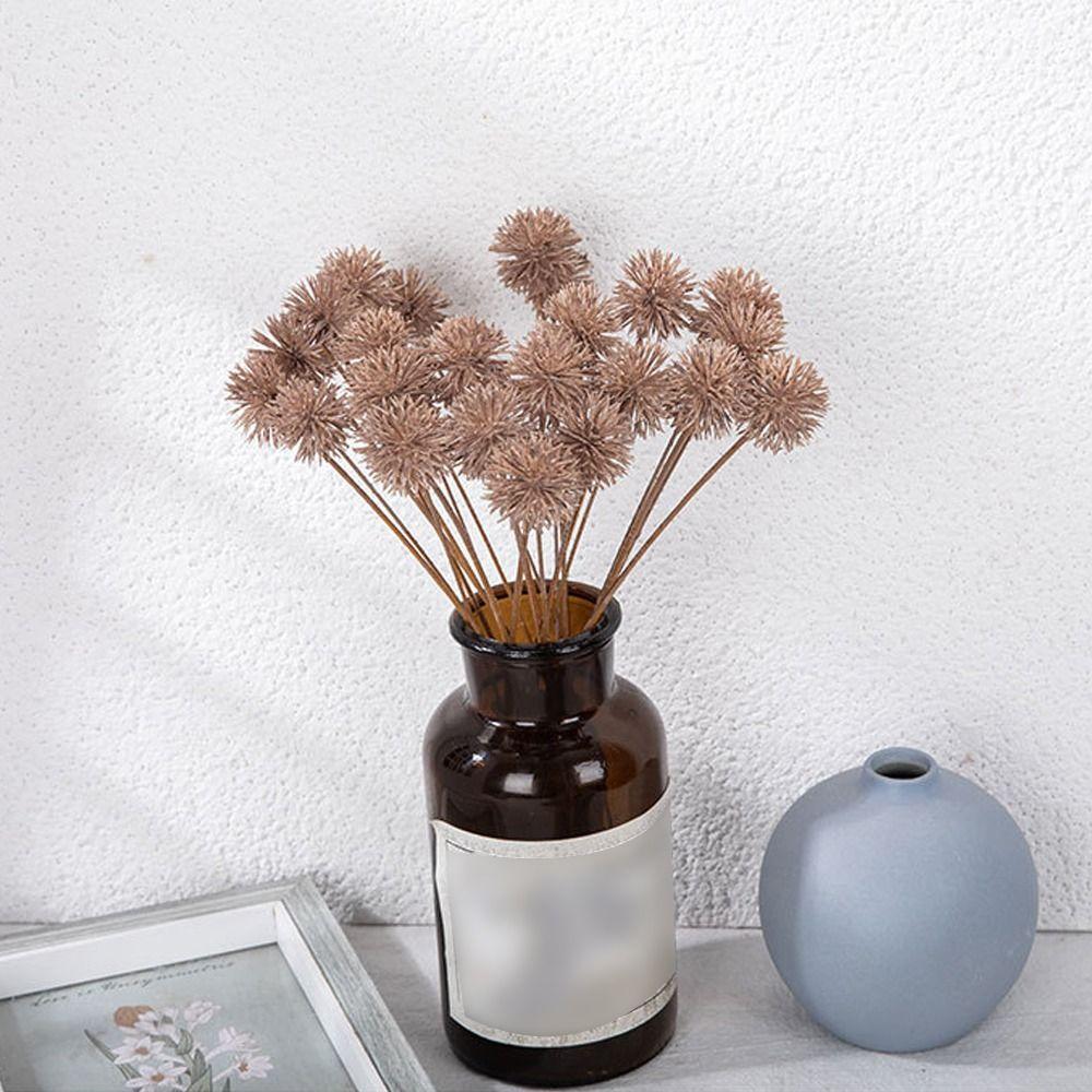 12pcs Realistic Artificial Small Thorn Ball Bouquet DIY Colorfast Artificial Prickly Ball Handmade Fake Plants Vase Decor