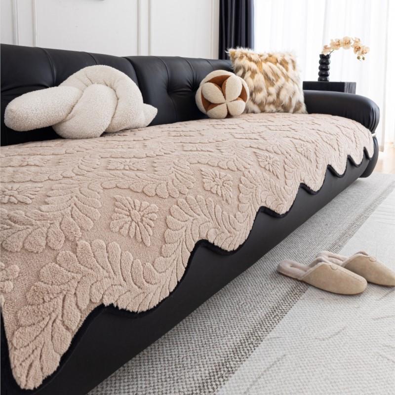 Winter Warm One-Piece Non-Slip Sofa Throw Cover Soft Fuzzy Furniture Protector Mats New Irregular-Shaped Plush Sofa Cushion