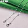 925 Sterling Silver 40-60cm Bead Necklace Fashion Wedding Jewelry