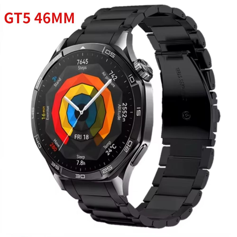 Official Original Wristband for Huawei Watch GT 4/5 46MM Metal Stainless Steel Replaceable Watchband for Huawei Watch GT 5 46mm