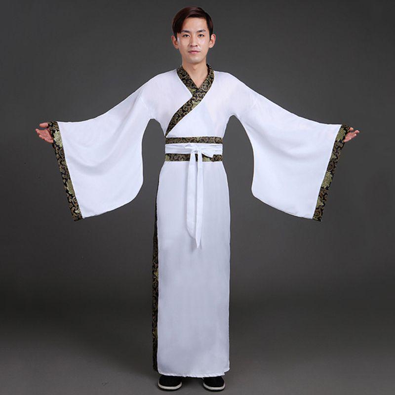 Costume Hanfu Chinois Impérial Pour Homme - Robe Dragon Brodée, Satine, Taille 168-180 Cm, Cosplay, Cérémonie, Halloween